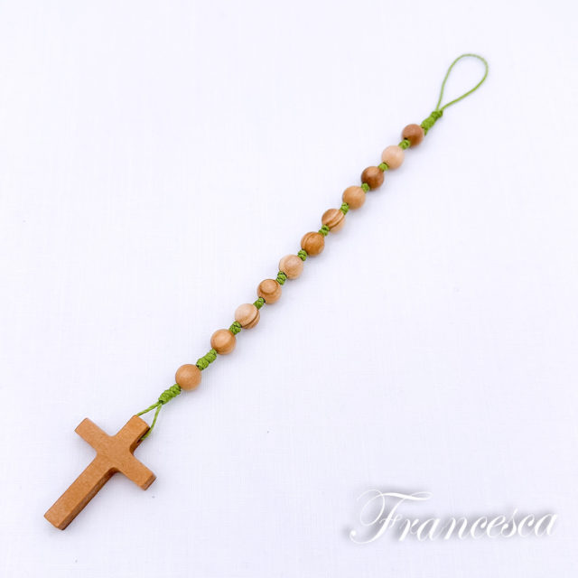 アシジのオリーブウッドのミニロザリオ