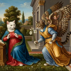 受胎告知　名画風