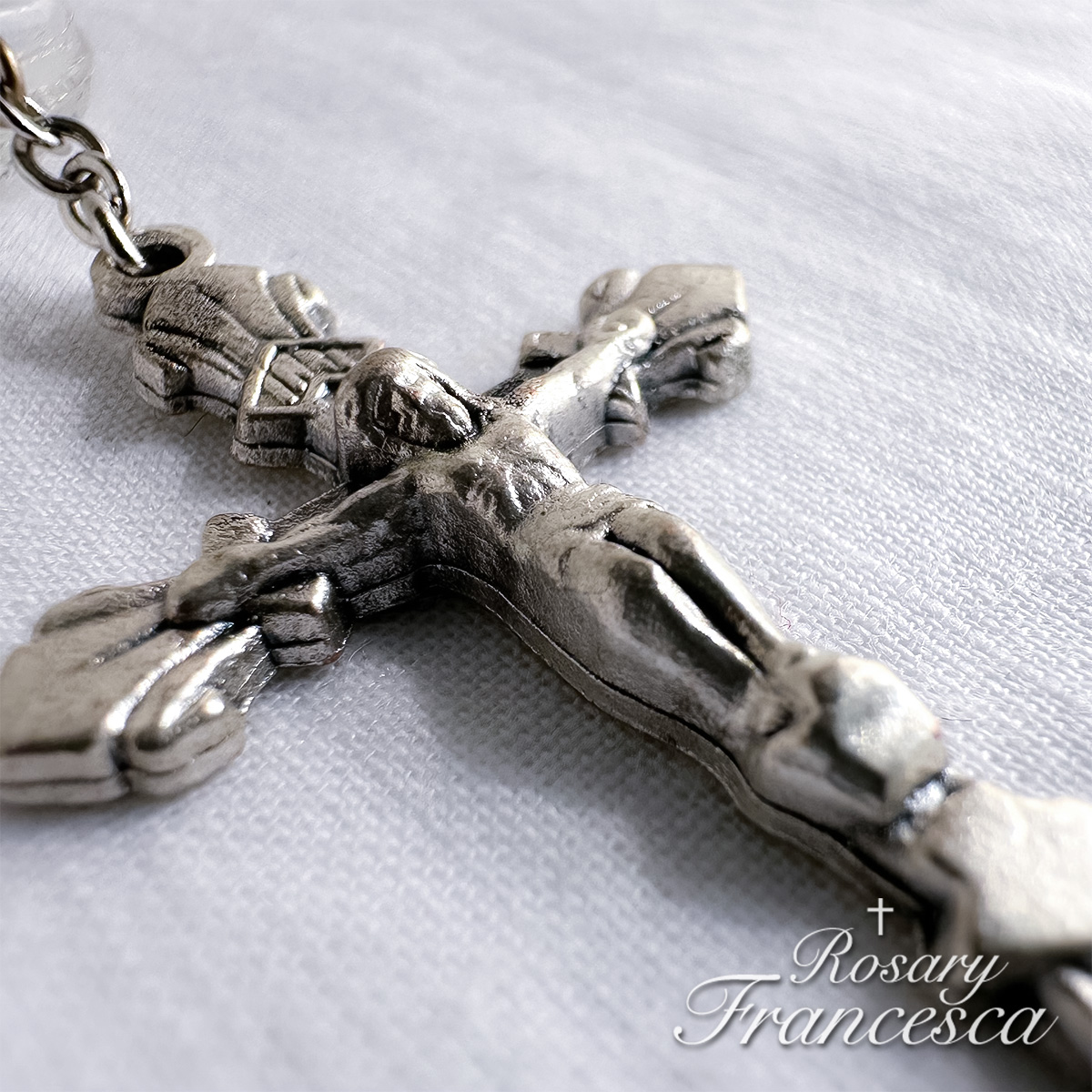 Job’s Tears – White Rose Mini Rosary