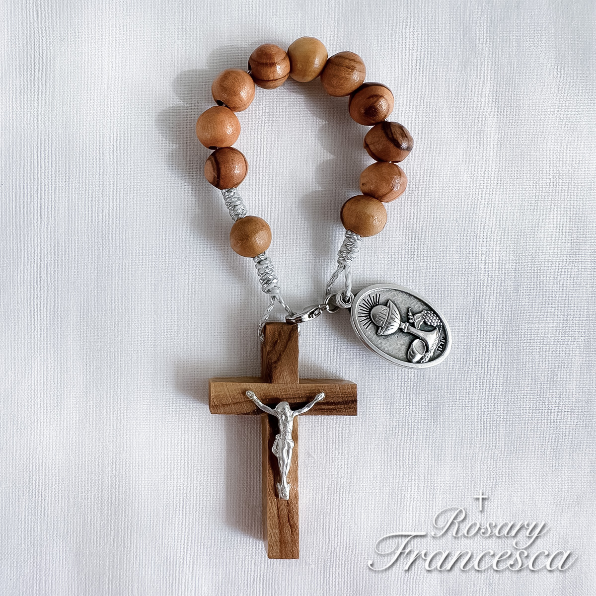 Olive wood mini rosary