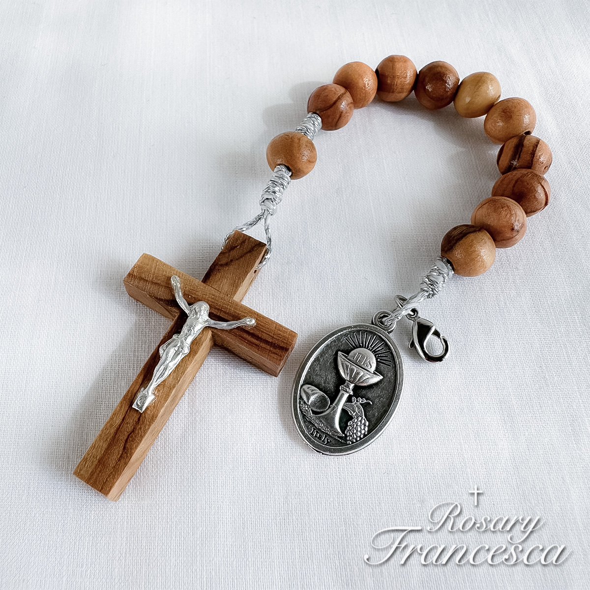 Olive wood mini rosary