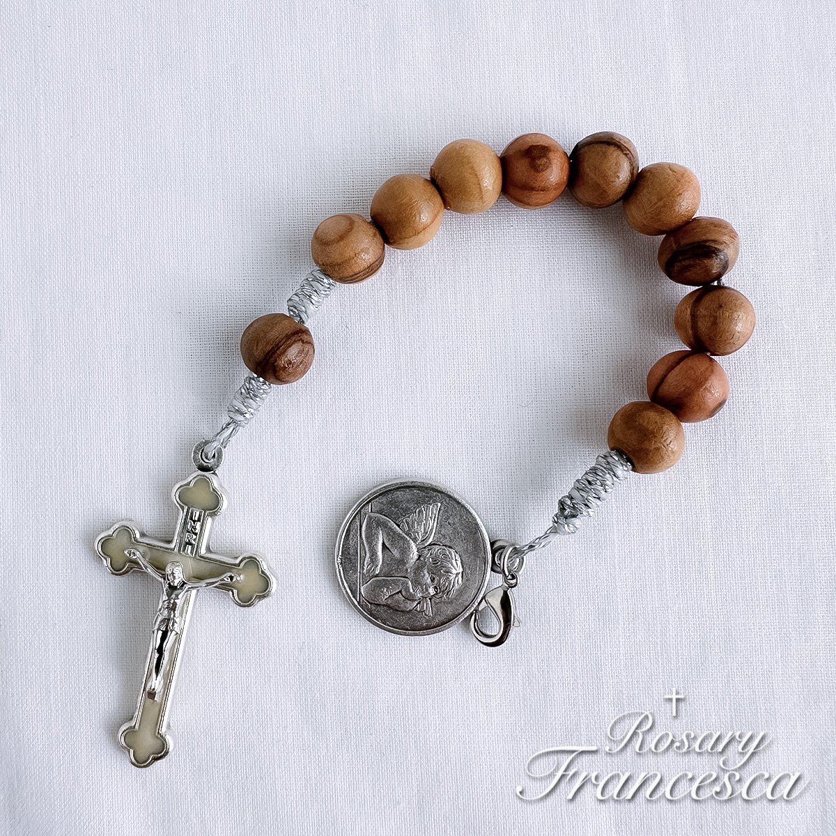 Olive wood mini rosary