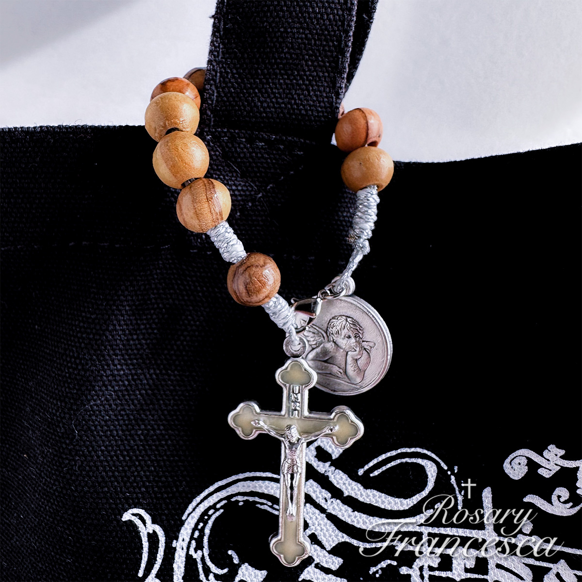 Olive wood mini rosary